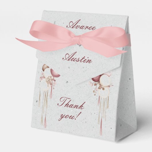 灰色のブルゴーニュと白の風船とランタン フェイバーボックス (正面サイド)