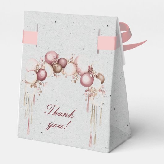 灰色のブルゴーニュと白の風船とランタン フェイバーボックス (裏面サイド)