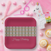 灰色のブルゴーニュ ペーパープレート (パーティー)