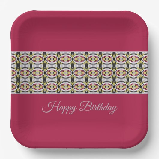 灰色のブルゴーニュ ペーパープレート (正面)