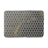 灰色のプレート、長方形下の金色の画像 バスマット (正面)