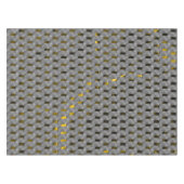 灰色のプレート、長方形下の黄色い画像 テーブルクロス (正面(横))