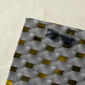 灰色のプレート、長方形下の黄色い画像 ビーチタオル (インサイチュ)