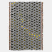 灰色のプレート、長方形以下の黄金の画像 スローブランケット (正面縦)