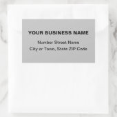 灰色のプレーン文字のビジネスアドレス 長方形シール (バッグ)