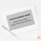 灰色のプレーン文字のビジネスアドレス 長方形シール (封筒)