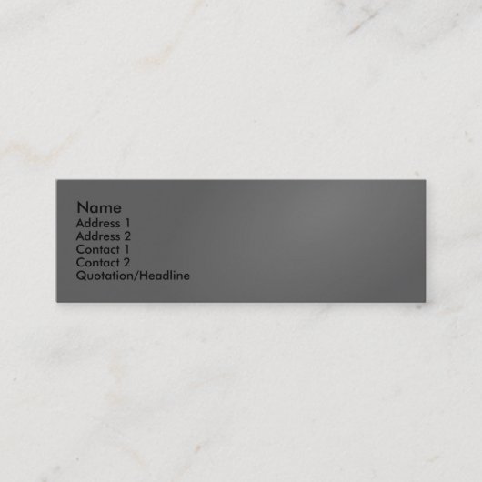 灰色のプロフィールカード# 1 スキニー名刺 (正面)