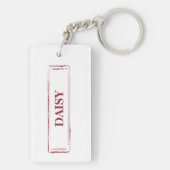 灰色のプードルおもしろいクリスマスドッグと木 キーホルダー (裏面)