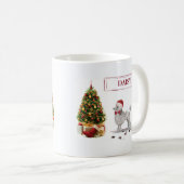灰色のプードルおもしろいクリスマスドッグと木 コーヒーマグカップ (正面右)