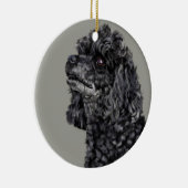 灰色のプードル セラミックオーナメント (右)