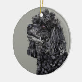 灰色のプードル セラミックオーナメント (左)