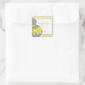 灰色のベリーバンプベビーシャワーの好意ステッカー スクエアシール (バッグ)