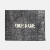 灰色のベロアの無煙炭のカーペットヴィンテージ敷物 ドアマット (正面)