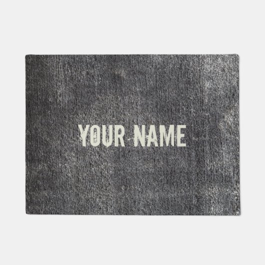 灰色のベロアの無煙炭のカーペットヴィンテージ敷物 ドアマット (正面)