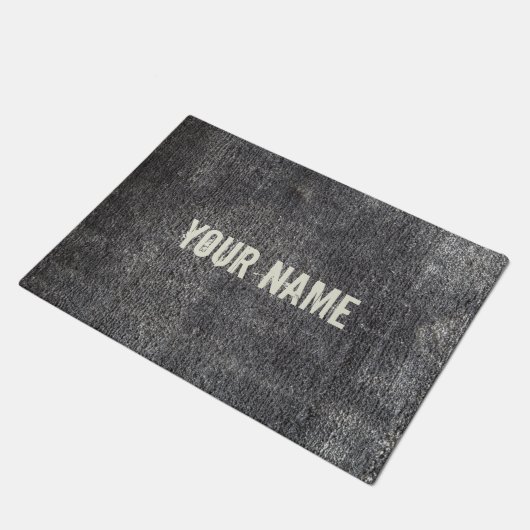 灰色のベロアの無煙炭のカーペットヴィンテージ敷物 ドアマット (アングル)