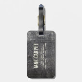 灰色のベロアの無煙炭のカーペットヴィンテージ敷物 ラゲッジタグ (裏面縦)