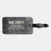 灰色のベロアの無煙炭のカーペットヴィンテージ敷物 ラゲッジタグ (裏面横)
