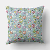 灰色のベージュの子供の鳥は明るい子供のフクロウ クッション (裏面)