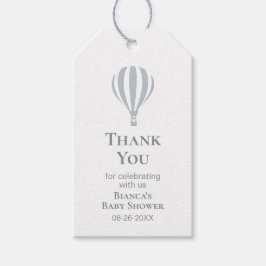 灰色のホットエアバルーン赤ちゃんシャワーありがとう ギフトタグ