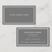 灰色のホワイトビミニマルジネスカード 名刺 (正面/裏面)