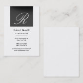 灰色のホワイトモノグラムコンサルタントの名刺 名刺 (正面/裏面)