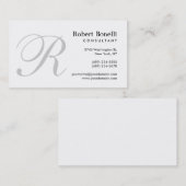 灰色のホワイトモノグラムコンサルタントの名刺 名刺 (正面/裏面)