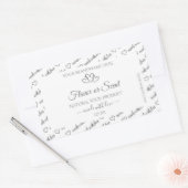 灰色のホワイトワードクラウド製品ラベルかわいいハート 長方形シール (封筒)