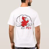 灰色のボーダーのないPSTV Tシャツ (裏面)