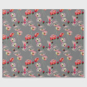灰色のポップパターン ラッピングペーパー (フラット)