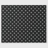灰色のポルカが黒に交差 ラッピングペーパー (フラット)
