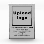 灰色のポートレート長方形のビジネスブランド フォトブロック (正面)