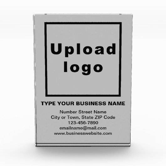 灰色のポートレート長方形のビジネスブランド フォトブロック (正面)