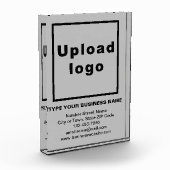 灰色のポートレート長方形のビジネスブランド フォトブロック (左)