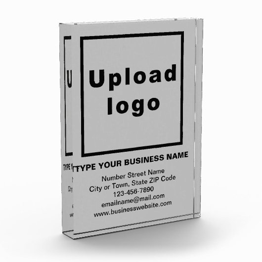 灰色のポートレート長方形のビジネスブランド フォトブロック (左)