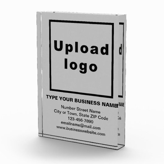 灰色のポートレート長方形のビジネスブランド フォトブロック (右)