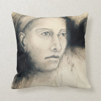 灰色のポートレート#2の枕色合い クッション