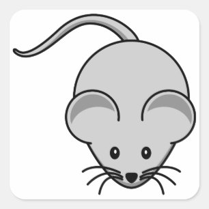 灰色のマウスの漫画 スクエアシール