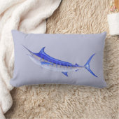 灰色のマカジキの魚 ランバークッション (ブランケット)