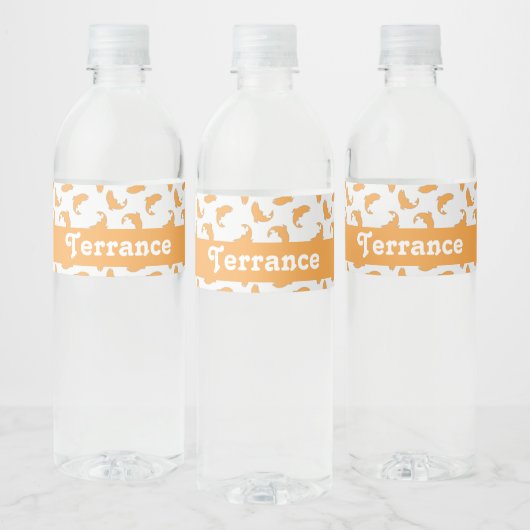灰色のマスのオレンジ ペットボトルラベル (ボトル)