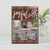 灰色のミスタントリーレッド緑のクリスマスプレイド喜び シーズンカード (スタンド正面)