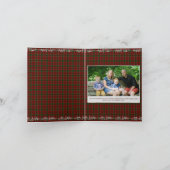 灰色のミスタントリーレッド緑のクリスマスプレイド喜び シーズンカード (内部)