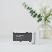 灰色のミニマリストによって引き裂かれる紙 名刺 (スタンド正面)