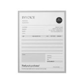 灰色のミニマルなビジネス請求書販売テンプレート ノートパッド (回転)