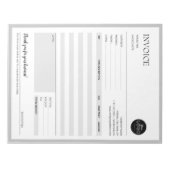 灰色のミニマルなビジネス請求書販売テンプレート ノートパッド (正面)