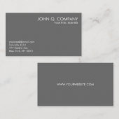 灰色のミニマルな基本的な名刺 名刺 (正面/裏面)