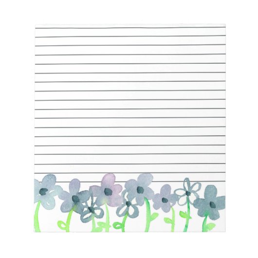 灰色のメイブの花が並んだ ノートパッド (正面)