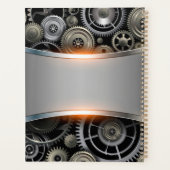 灰色のメタリックな背景ノートブック プランナー手帳 (裏面)