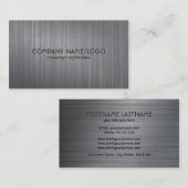 灰色のメタリックブラシ仕上げアルミルック 名刺 (正面/裏面)