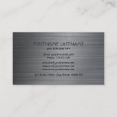 灰色のメタリックブラシ仕上げアルミルック 名刺 (裏面)