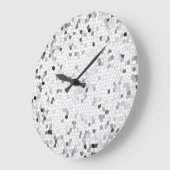 灰色のモザイク ラージ壁時計 (傾斜)